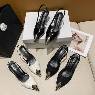 Pointy-toe High-heel Slingback Sandals