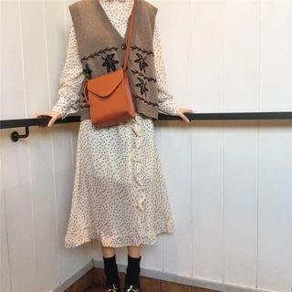 Dot Loose-fit Dress / Pattern Vest