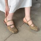 Leopard Print Low-heel Sandals