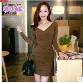 Long-sleeve Wrap Dress