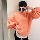 Mock-neck Puff-sleeve Pullover