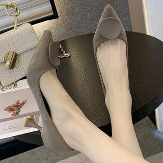 Suede Appliqued Pumps