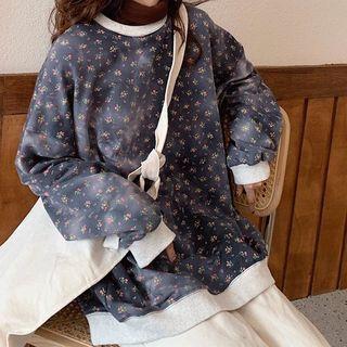 Floral Print Tie Dye Sweatshirt