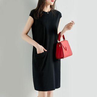 Plain Midi Shift T-shirt Dress