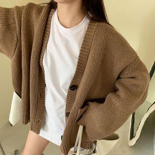 Plain Loose-fit Cardigan / Long-sleeve Plain T-shirt (various Designs)
