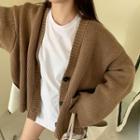 Plain Loose-fit Cardigan / Long-sleeve Plain T-shirt (various Designs)