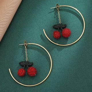 Cherry Alloy Open Hoop Earring