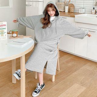 Zip-detail Maxi Hoodie Dress