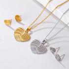 Set: Stainless Steel Heart Pendant Necklace + Earring
