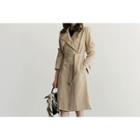 Double-breasted Flap-front Trench Coat