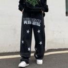 Lettering Star Print Baggy Jeans