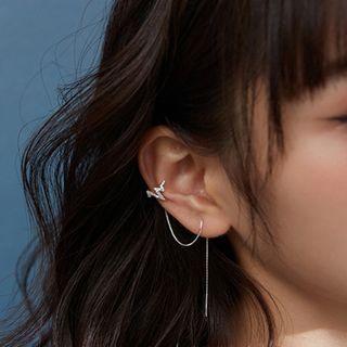Lightning Sterling Silver Cuff Earring 1pc - Silver - One Size