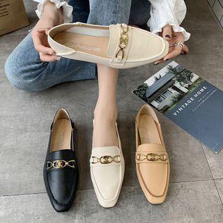 Square-toe Snaffle Loafers