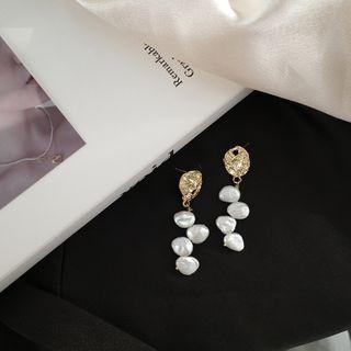 Genuine Pearl Dangle Earring 1 Pair - S925 Silver - One Size