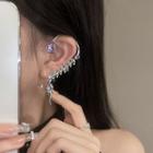 Faux Crystal Alloy Cuff Earring 1 Pair - Cuff Earring - Silver - One Size