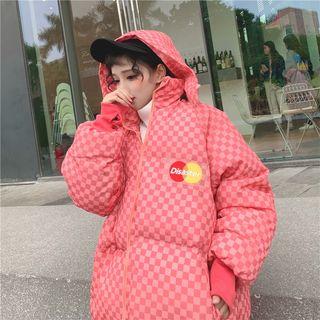Pattern Padded Jacket With Hood