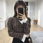 Check Long-sleeve Loose-fit Blouse