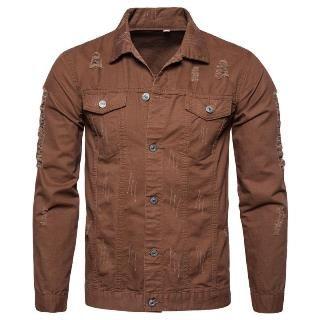 Plain Distressed Button Jacket