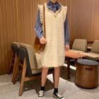 Puff Sleeve Shirt / Sleeveless Knit Dress
