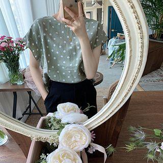Zip-back Dotted Top
