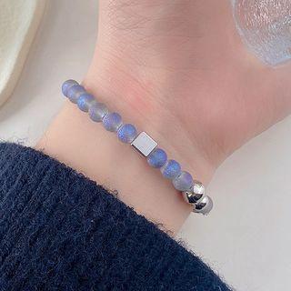 Stainless Steel Glass Bead Bracelet