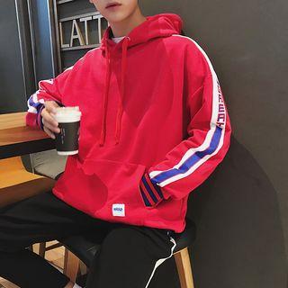 Stripe-detail Hooded Loose-fit Pullover