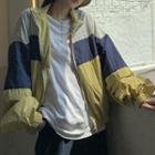 Color Block Zip-up Jacket Yellow - One Size