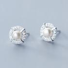 925 Sterling Silver Faux Pearl Earring 1 Pair - One Size