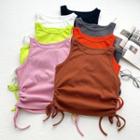 Drawstring-side Crop Tank Top In 7 Colors