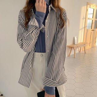Pinstriped Shirt Black Stripes - White - One Size