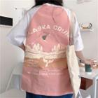 Raglan Elbow-sleeve Graphic Print T-shirt