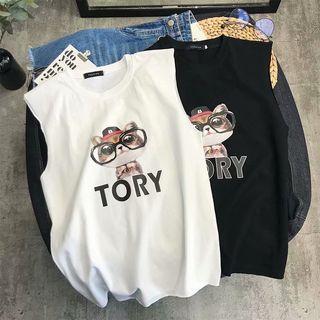 Couple Matching Cat Print Tank Top