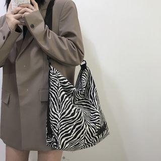 Zebra Print Cotton Crossbody Bag
