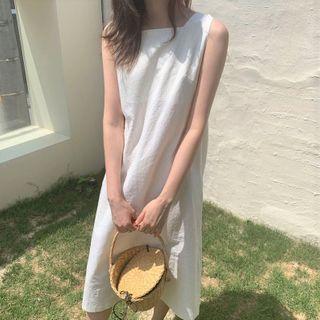 Cross-back Sleeveless Midi A-line Dress