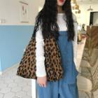 Leopard Print Corduroy Tote Bag Leopard Print - Coffe - One Size