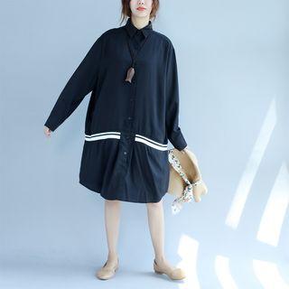 Contrast Trim Shirtdress