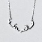 925 Sterling Silver Antler Pendant Necklace