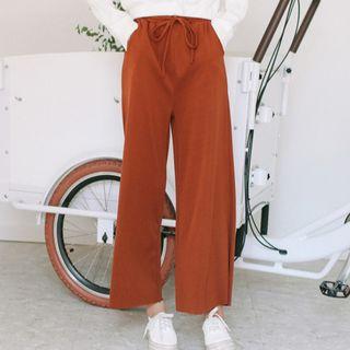 Crop Wide Leg Pants Caramel - One Size