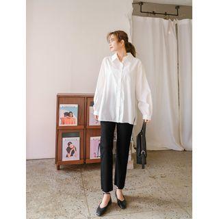 Pleated-back Cotton Shirt
