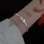 Bow Silver Open Bangle Silver - One Size
