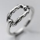 Geometric Sterling Silver Ring S925 Sterling Silver - 1 Pc - Silver - One Size