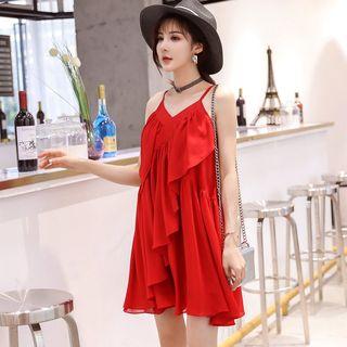 V-neck Open Back Spaghetti Strap Dress