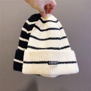 Applique Striped Beanie