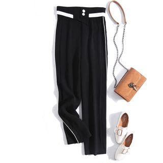 Striped Straight-fit Dress Pants