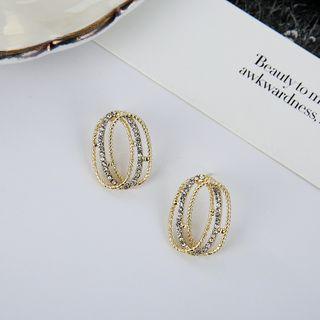 Layered Earring 1 Pair - 925 Silver - Earrings - One Size