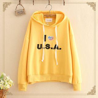 Embroidered Hooded Long-sleeve Sweater