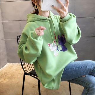 Cat Print Oversize Hoodie