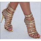 Sequined Strappy High Heel Sandals