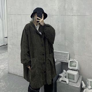 Corduroy Midi Jacket Dark Gray - One Size