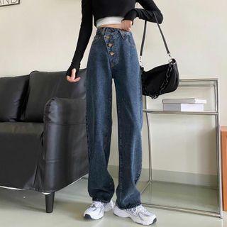 Irregular Straight Leg Jeans